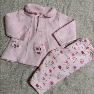 Kids Pink Floral Heart Vintage Little Lindsey Set - see photos